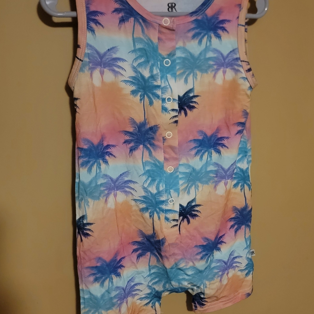 Bums & Roses Cool, Palm & Collected Sleeveless Romper